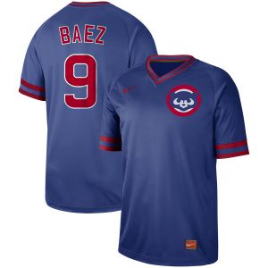 Chicago Cubs #9 Javier Baez Royal Cooperstown Collection Legend Stitched Jersey