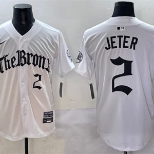 New York Yankees #2 Derek Jeter White 'Gothic Legacy Edition' Vapor Premier Limited Stitched Jersey