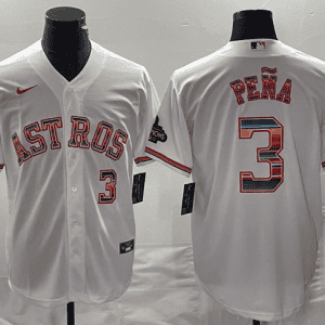 Houston Astros #3 Jeremy PeNa White Mexico Cool Base Stitched Jersey