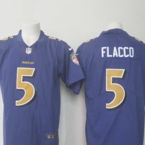 Ravens #5 Joe Flacco Purple Limited Rush Nike Jersey