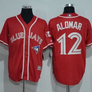 Blue Jays #12 Roberto Alomar Red New Cool Base Canada Day Stitched Jersey