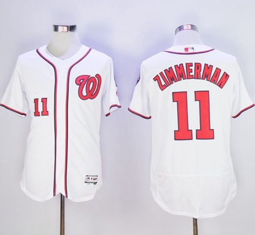 Nationals #11 Ryan Zimmerman White Flexbase Authentic Collection Stitched Jersey