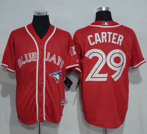 Blue Jays #29 Joe Carter Red New Cool Base Canada Day Stitched Jersey