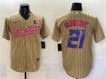 Puerto Rico #21 Roberto Clemente Tan 2023 World Classic Stitched Jersey
