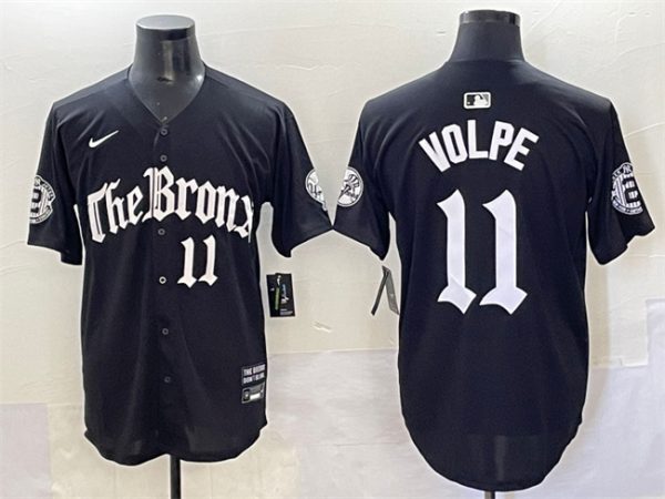 New York Yankees #11 Anthony Volpe Black 'Gothic Legacy Edition' Vapor Premier Limited Stitched Jersey