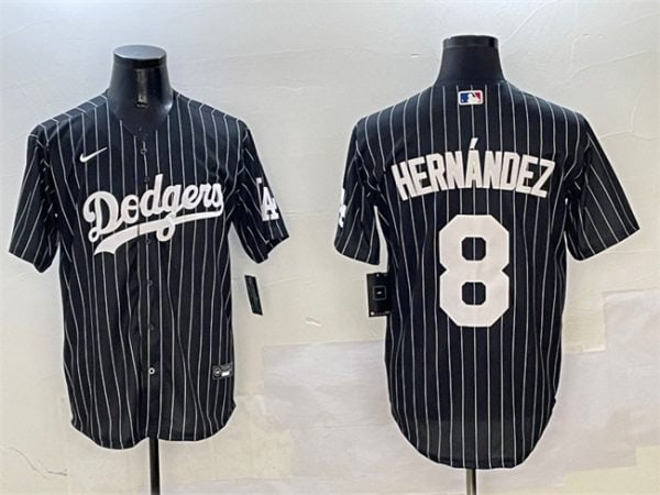Los Angeles Dodgers #8 Enrique Hernandez Black Cool Base Stitched Jersey