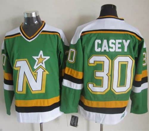 Stars #30 Jon Casey Green CCM Throwback Stitched Jersey