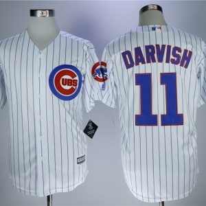 Chicago Cubs #11 Yu Darvish White Cool Base Stitched Jersey