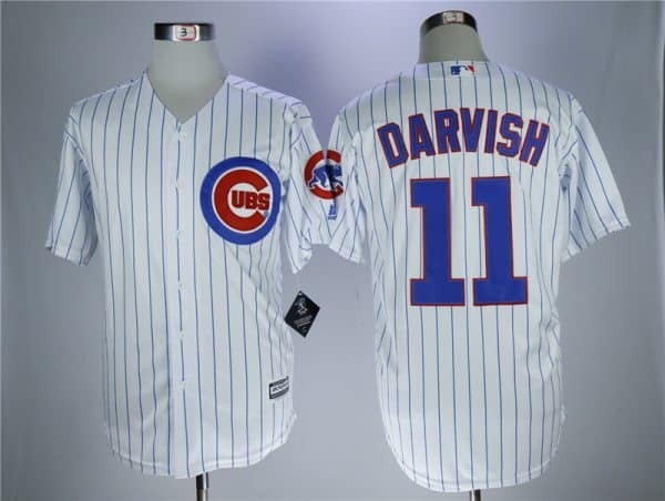 Chicago Cubs #11 Yu Darvish White Cool Base Stitched Jersey