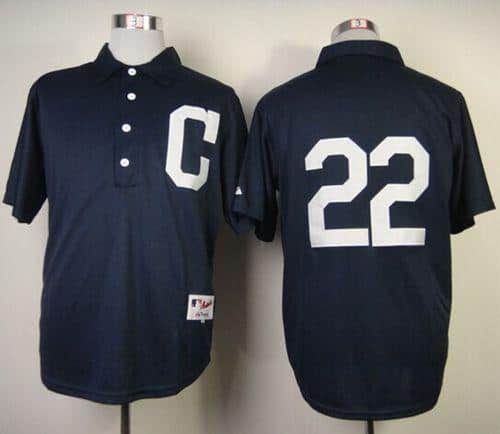 Indians #22 Jason Kipnis Navy Blue 1902 Turn Back The Clock Stitched Jersey