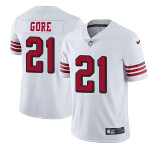 San Francisco 49ers #21 Frank Gore White Stitched Jersey