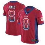 New York Giants #8 Daniel Jones Red Drift Fashion Color Rush Limited Stitched Jersey.