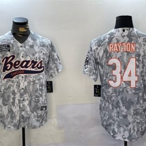 Chicago Bears #34 Walter Payton 2024 Arctic Camo Salute To Service Stitched Jersey