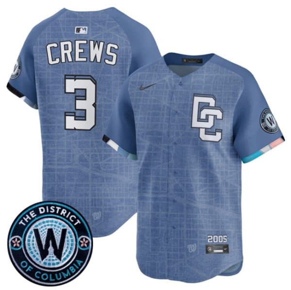 Washington Nationals #3 Dylan Crews Blue 2025 City Connect Limited Stitched Jersey