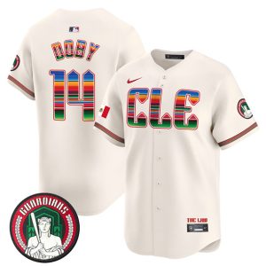 Cleveland Guardians #14 Larry Doby Cream Mexico Vapor Premier Limited Stitched Jersey