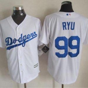 Dodgers #99 Hyun-Jin Ryu White New Cool Base Stitched Jersey