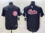 Chicago Cubs Team Big Logo Black Limited Stitched Jersey
