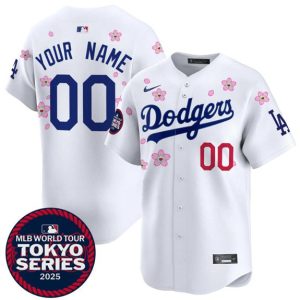 Los Angeles Dodgers Custom White 2025 Tokyo Series Limited Stitched Jersey