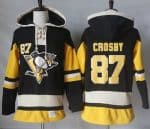 Penguins #87 Sidney Crosby Black Alternate Sawyer Hooded Sweatshirt Stitched Jersey