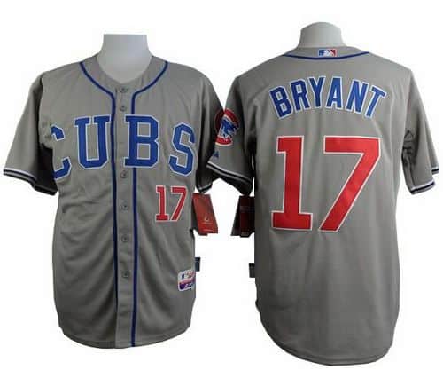 Cubs #17 Kris Bryant Grey Alternate Road Cool Base Stitched Jersey