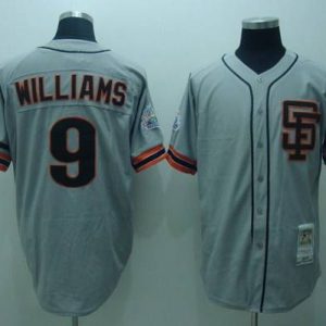 Mitchell And Ness Giants #9 Matt Williams Stitched Grey Throwback Jersey