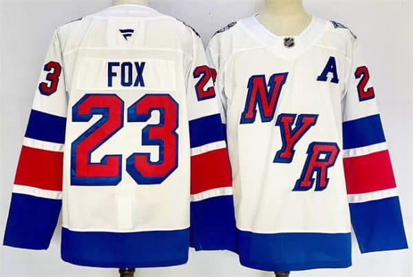New York Rangers #23 Adam Fox White 2024-25 Stadium Series Stitched Jersey