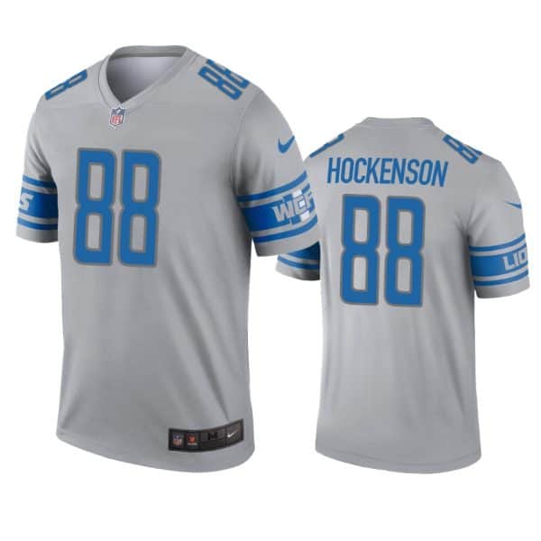 Detroit Lions #88 T.J. Hockenson Gray Inverted Legend Jersey