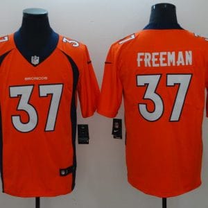 Broncos #37 Royce Freeman Orange Vapor Untouchable Limited Stitched Jersey
