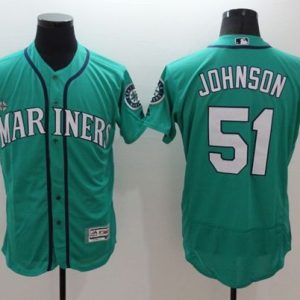 Mariners #51 Randy Johnson Green Flexbase Authentic Collection Stitched Jersey