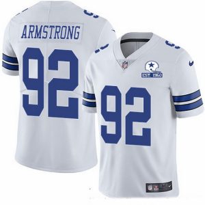 Dallas Cowboys #92 Dorance Armstrong White With Est 1960 Patch Limited Stitched Jersey