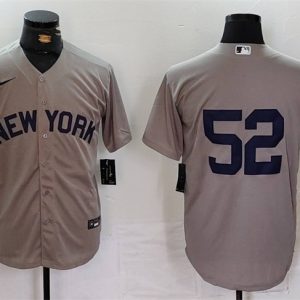 New York Yankees #52 CC Sabathia Gray Cool Base Stitched Jersey