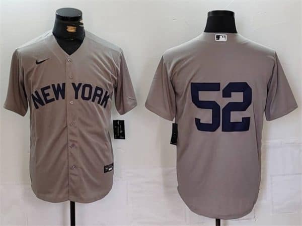 New York Yankees #52 CC Sabathia Gray Cool Base Stitched Jersey
