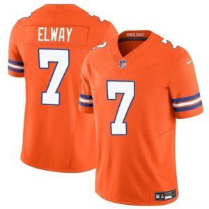 Denver Broncos #7 John Elway Orange F.U.S.E. Mile High Collection 1977 Throwback Vapor Limited Stitched Jersey