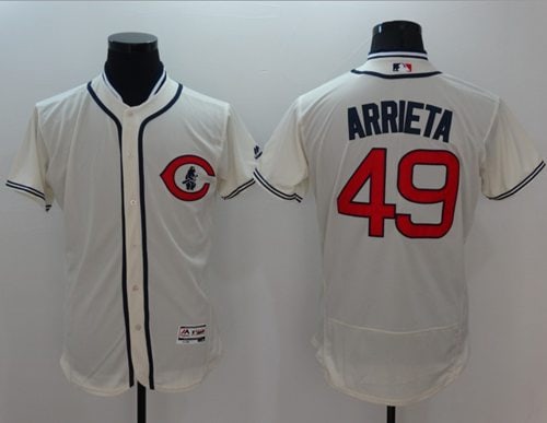 Cubs #49 Jake Arrieta Cream Flexbase Authentic Collection 1929 Turn Back The Clock Stitched Jersey