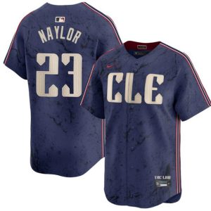 Cleveland Guardians #23 Bo Naylor Navy 2024 City Connect Limited Stitched Jersey
