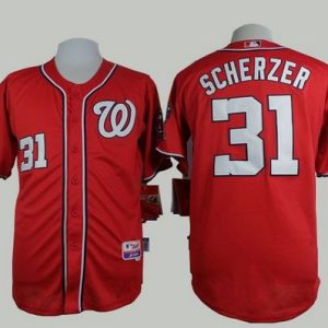 Nationals #31 Max Scherzer Red Cool Base Stitched Jersey