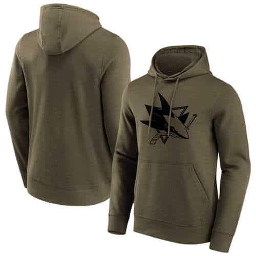 San Jose Sharks Khaki Iconic Preferred Logo Graphic Hoodie