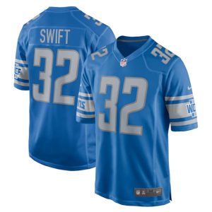 Detroit Lions #32 D'Andre Swift Blue Stitched Jersey