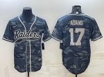 Las Vegas Raiders #17 Davante Adams Gray Camo With Patch Cool Base Stitched Baseball Jersey