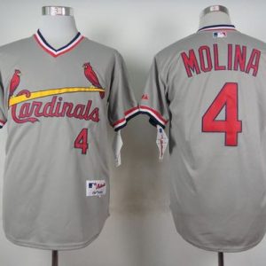 Cardinals #4 Yadier Molina Grey 1978 Turn Back The Clock Stitched Jersey