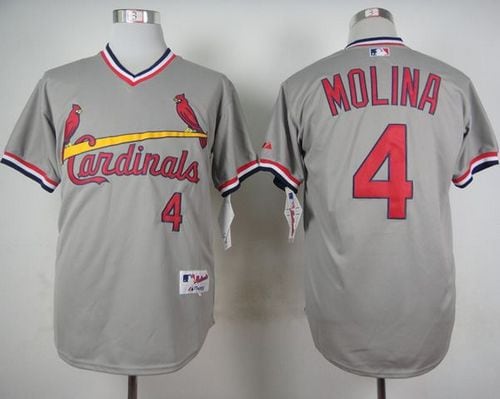 Cardinals #4 Yadier Molina Grey 1978 Turn Back The Clock Stitched Jersey