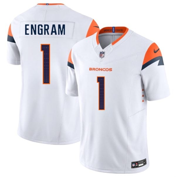Denver Broncos #1 Evan Engram White 2025 F.U.S.E. Vapor Limited Stitched Jersey