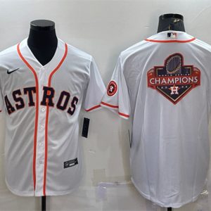 Houston Astros White 2022 World Series Champions Team Big Logo With Patch Cool Base Stitched Jersey