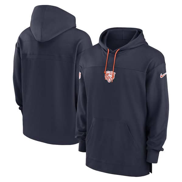 Chicago Bears Navy Performance Pullover Hoodie
