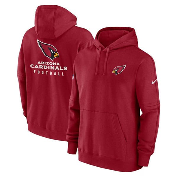 Arizona Cardinals Red Sideline Club Fleece Pullover Hoodie
