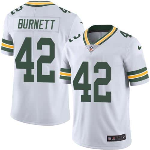 Packers #42 Morgan Burnett White Stitched Limited Rush Nike Jersey