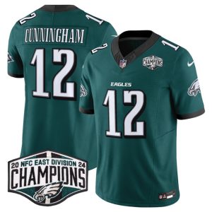 Philadelphia Eagles #12 Randall Cunningham Green 2024 New NFC East Champions F.U.S.E. Vapor Untouchable Limited Stitched Jersey