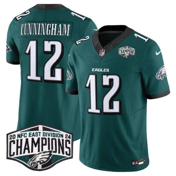 Philadelphia Eagles #12 Randall Cunningham Green 2024 New NFC East Champions F.U.S.E. Vapor Untouchable Limited Stitched Jersey