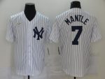 New York Yankees #7 Mickey Mantle New White Throwback Cool Base Stitched Jersey