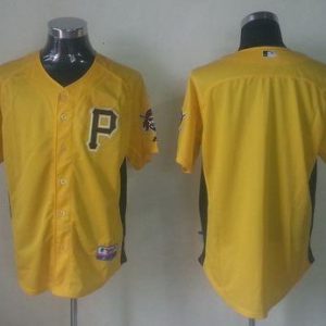 Pirates Blank Yellow Cool Base Stitched Jersey